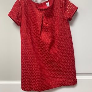 Girls red/gold glitter dress